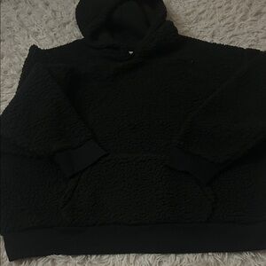 PINK Cozy Black Sherpa Hoodie